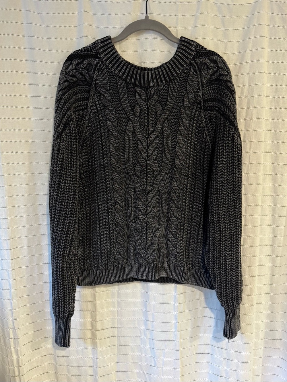 Free People Frankie Cable Knit Cotton Sweater Chunky Crewneck Size Small - Picture 3 of 10
